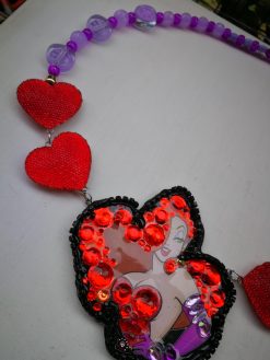 Jessica Rabbit - Big Bold Chunky Necklaces, Statement Cartoon Jewelry, Hollywood Icon Whimsical Heart Pendant