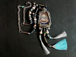 Matryoshka Dolls, Sculpture Statement Jewelry, Big Bold Chunky Necklace Traditional Folk Pendant Russian Folkloric