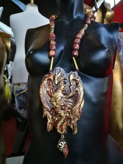 Dragon Pendant, Oversize Maximalist Big Bold Chunky Necklaces, Statement Jewelry Sculptural & Haute Couture Jewel