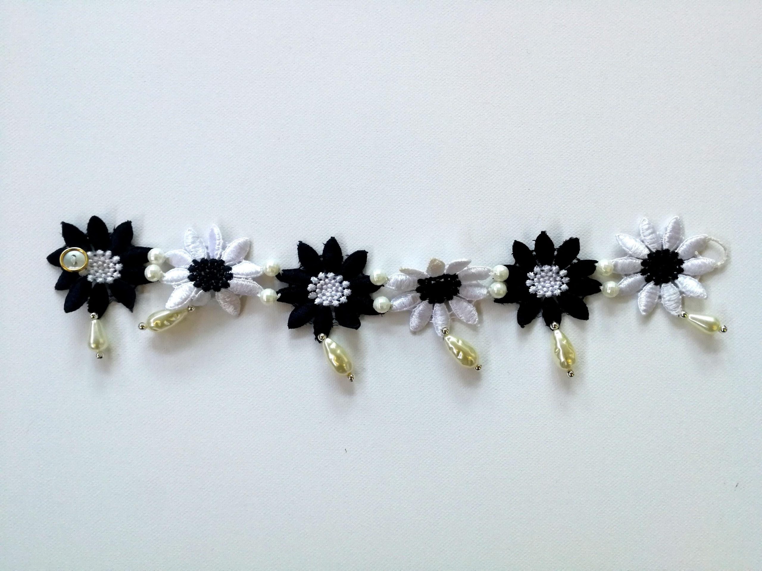 Bride Jewelry Set, Macrame Earrings Choker Embroidered, Pearl Wedding Accessories, Crochet Lace Flower Necklace