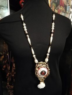 Baroque Pearl Necklace, Conch Shell Eye & Hand Jewelry, Luxury Pendant Rococo Charm Statement Jewellery