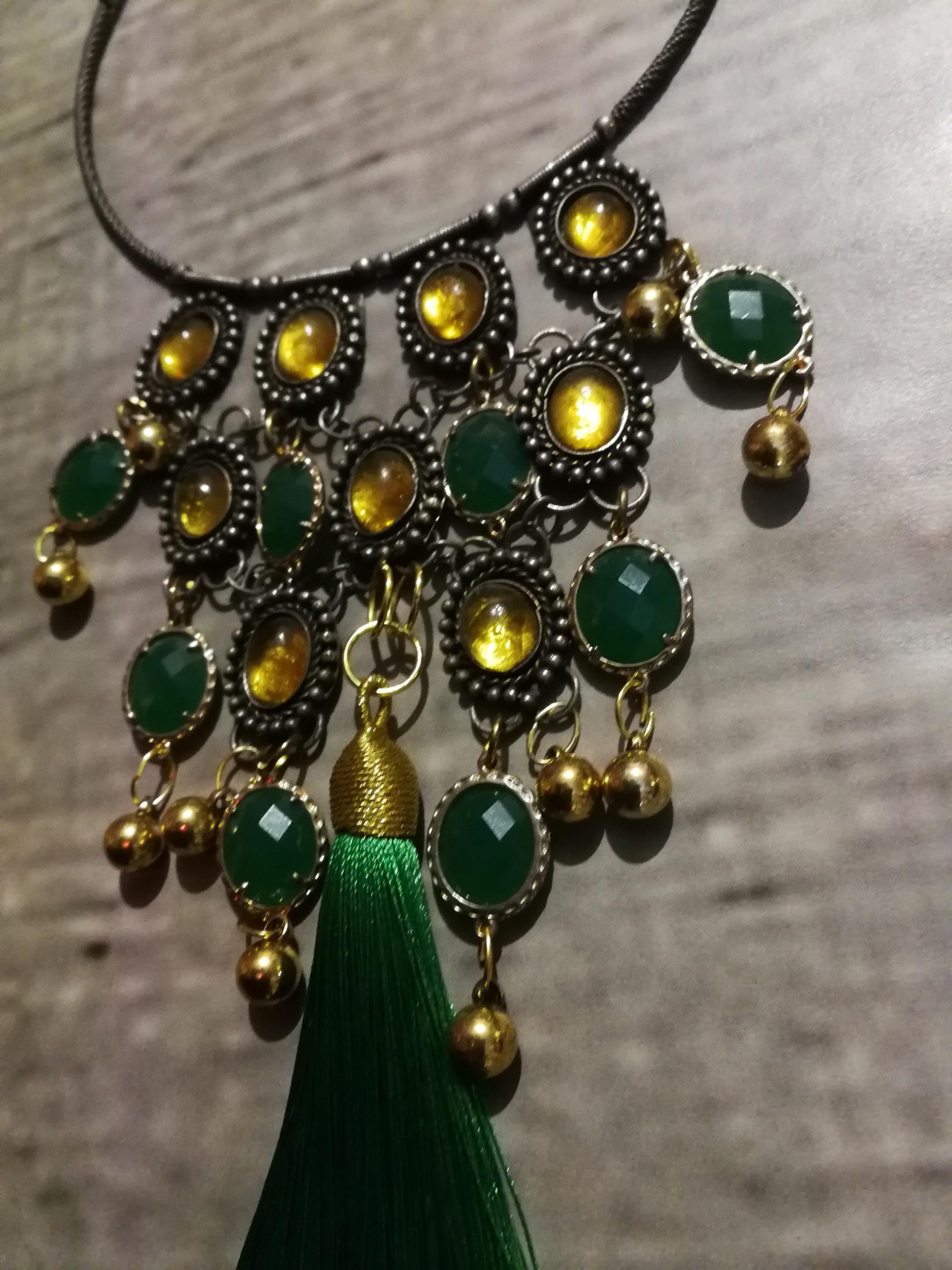 Kelly Green Necklace Crystal Bib Emerald Green Statement Layered Collar Jewelry Luxury Tassel Choker