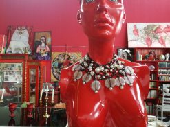 Luxury Necklace, Venetian Statement Jewelry Maximalist Beaded Choker, Embroidered Lace Macrame Victorian Gothic Collar