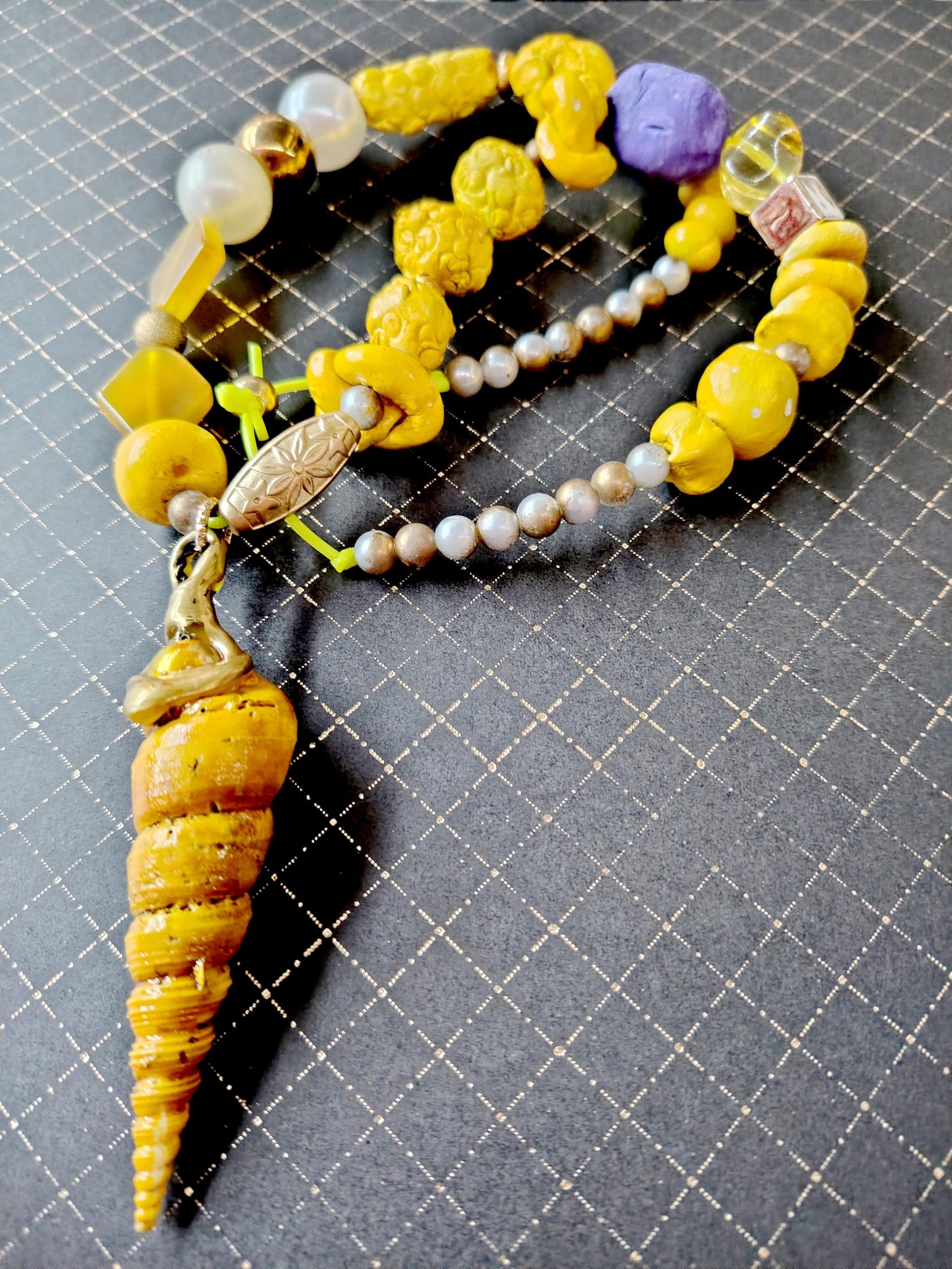 Ladies Jewel, Luxury Design Jewelry, Handmade Jewelery Chunky Beaded Statement, Necklace Bib Shell Charm