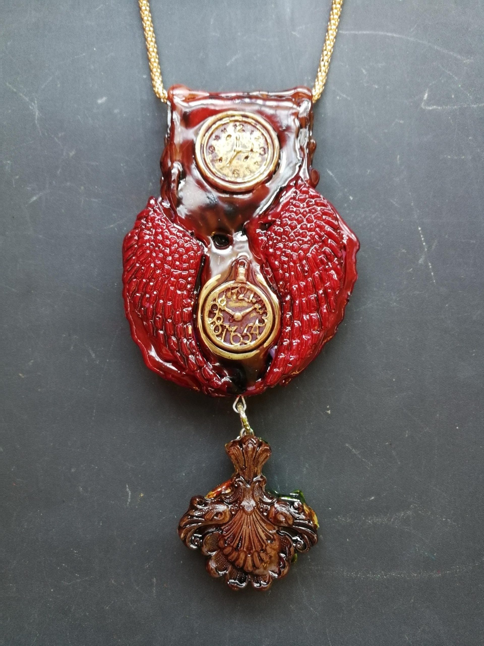 Dragon Eye Pendant, Final Fantasy Chronos Jewelry Designer, Sun Kronos Sculptural Statement Necklace Charm