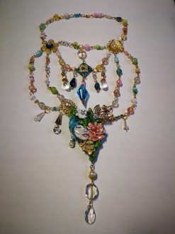 Marie Antoniette Jewelry, Flower Rococo Pendant, Luxury Medallion Baroque, Romantic French Pearls Cameo Silhouette