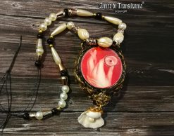 Baroque Pearl Necklace, Conch Shell Eye & Hand Jewelry, Luxury Pendant Rococo Charm Statement Jewellery