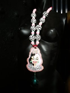 Cruella de Vil - Big Bold Chunky Necklaces, Statement Cartoon Jewelry, Hollywood Icon Whimsical Pendant