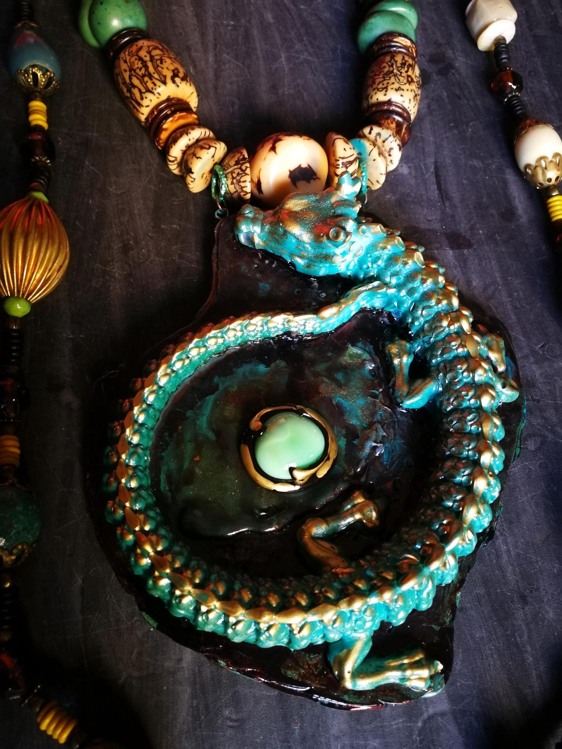 Dragon Jewelry, Maximalist Big Bold Chunky Necklaces, Statement Sculptural Pendant & Haute Couture Oversize Jewel