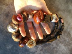 Beaded Choker, Classic Statement Jewelry, Big Bold Chunky Necklaces, Metallic & Ceramic Sculptured Brutalist Design