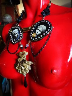 Greek Statue, Baroque Sicilian Massive Necklace, Rococo Pendant Assemblage, Luxury Jewelry Greece Antique