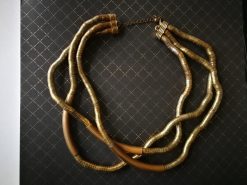 Statement Necklace – Brutalist Minimalist Gold Collar Choker, Futuristic Avant-Garde Italian Jewelry Design