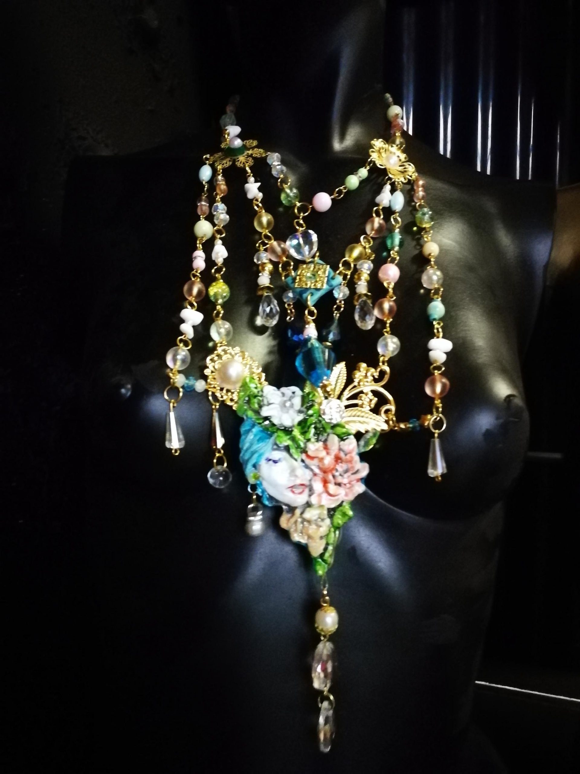 Marie Antoniette Jewelry, Flower Rococo Pendant, Luxury Medallion Baroque, Romantic French Pearls Cameo Silhouette