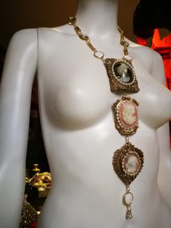 Cameo Necklace, Tie Layered Pendant Gallery Wall Royal Portrait Imperial Jewelry Statement Antique Baroque