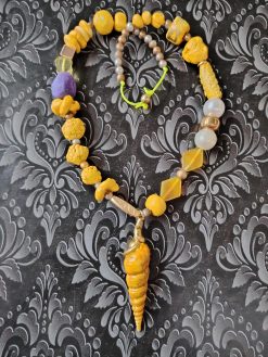 Ladies Jewel, Luxury Design Jewelry, Handmade Jewelery Chunky Beaded Statement, Necklace Bib Shell Charm