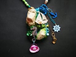 Shell Necklace, Statement Charm Pendant, Seashell Mermaid Jewelry, Sculpture Pendant, Luxury Cruise Ship Marine