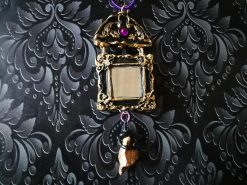 Snow White Witch's Mirror Necklace Pendant, Romantic Victorian Gothic Jewelry, Stone Charm Vintage Style