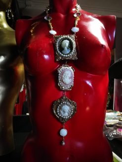 Cameo Necklace, Tie Layered Pendant Gallery Wall Royal Portrait Imperial Jewelry Statement Antique Baroque