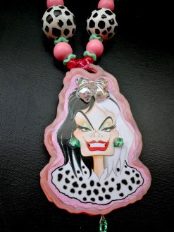 Cruella de Vil - Big Bold Chunky Necklaces, Statement Cartoon Jewelry, Hollywood Icon Whimsical Pendant