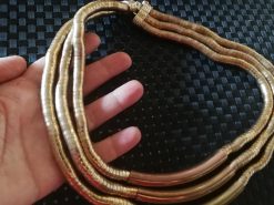 Statement Necklace – Brutalist Minimalist Gold Collar Choker, Futuristic Avant-Garde Italian Jewelry Design