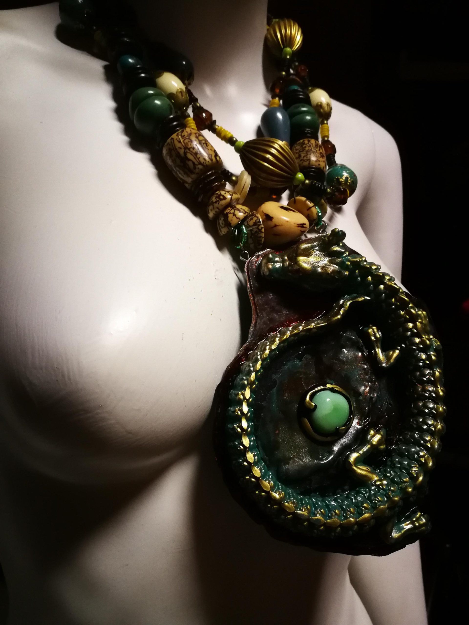 Dragon Jewelry, Maximalist Big Bold Chunky Necklaces, Statement Sculptural Pendant & Haute Couture Oversize Jewel