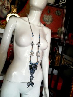 Siren Tail Jewel, Mermaid Necklace Jewelry, Statement Luxury Sculpture Fish Pendant Sea Life Chain