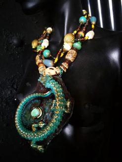 Dragon Jewelry, Maximalist Big Bold Chunky Necklaces, Statement Sculptural Pendant & Haute Couture Oversize Jewel