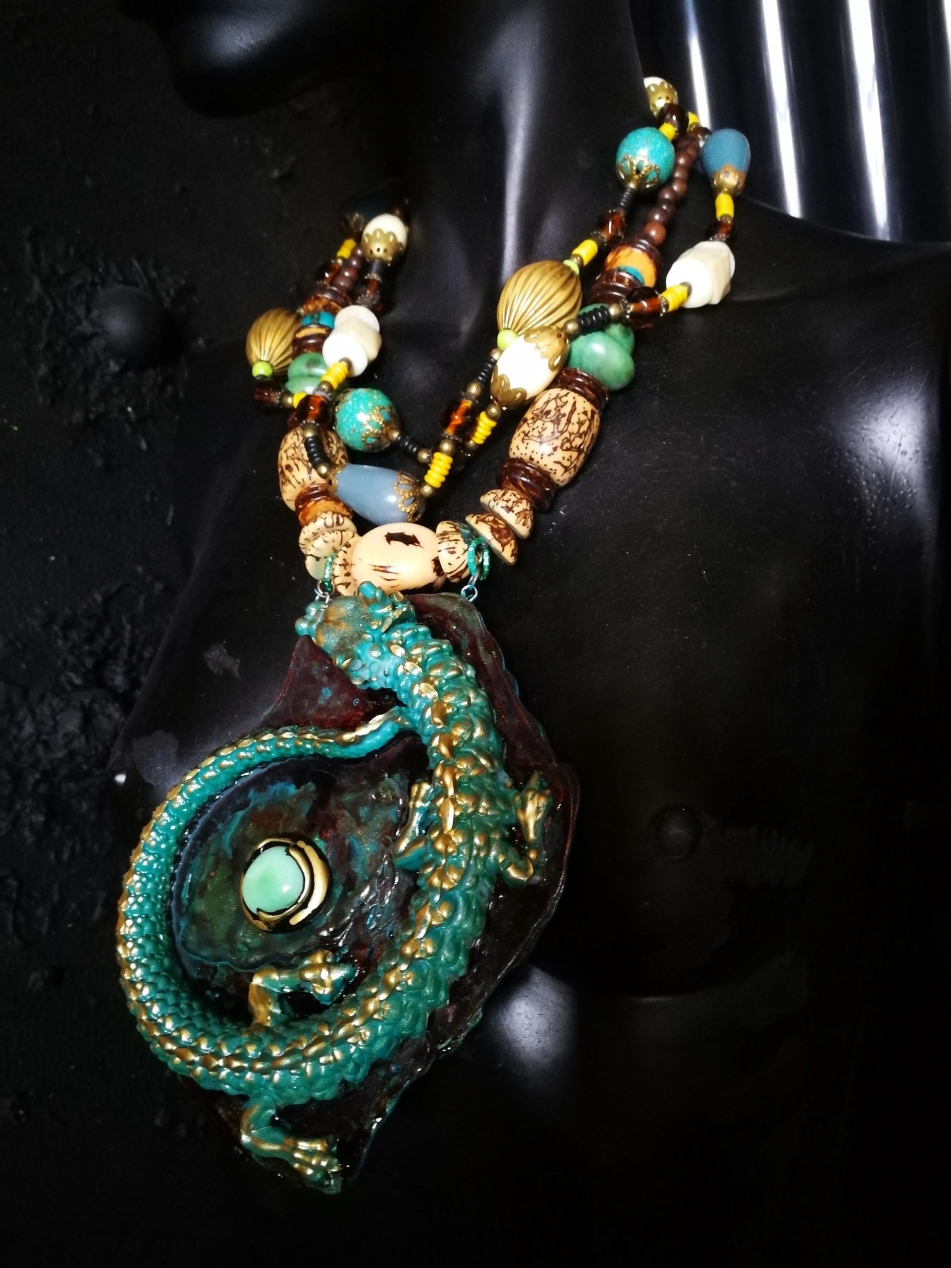 Dragon Jewelry, Maximalist Big Bold Chunky Necklaces, Statement Sculptural Pendant & Haute Couture Oversize Jewel