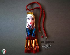 Statement Jewelry, Assemblage Necklace Pendant Doll Head, Modernist Design Chunky Charm Artist Painter Brush