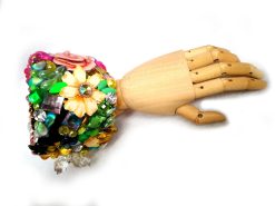Flower Bracelet, Maximalist Cuff Bangle, Sculptural Couture Jewelry, Statement Baroque Rococo Designer Luxury Brand