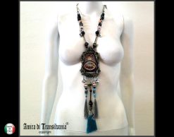 Matryoshka Dolls, Sculpture Statement Jewelry, Big Bold Chunky Necklace Traditional Folk Pendant Russian Folkloric