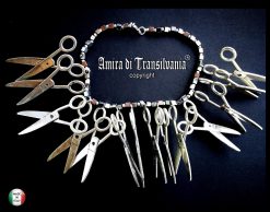 Silver Pendant Scissors Extravagant Oddities Jewelry, Statement Bold Necklace Charm Clippers Chain & Choker Collar