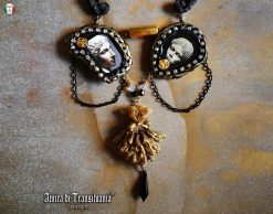 Greek Statue, Baroque Sicilian Massive Necklace, Rococo Pendant Assemblage, Luxury Jewelry Greece Antique