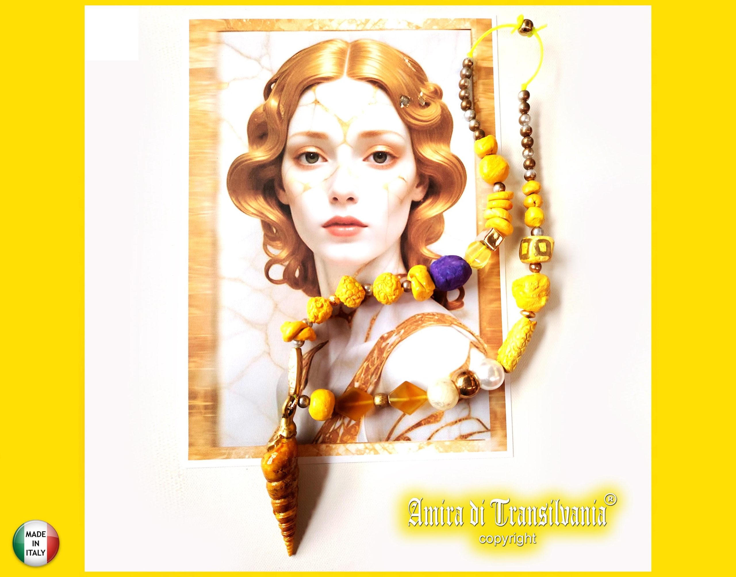Ladies Jewel, Luxury Design Jewelry, Handmade Jewelery Chunky Beaded Statement, Necklace Bib Shell Charm