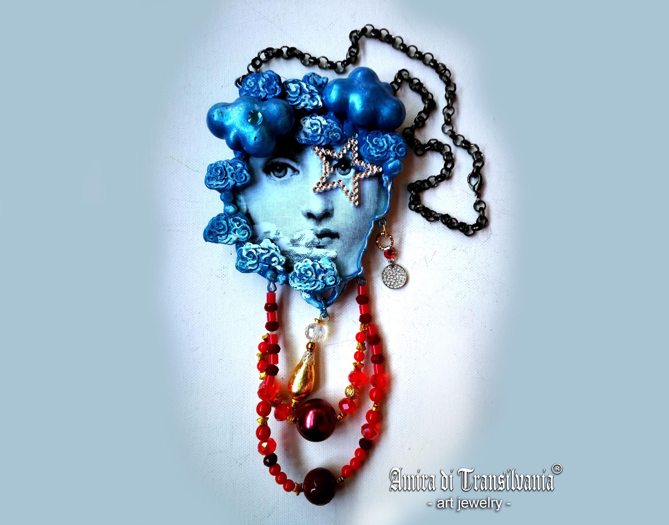 Maximalist Jewelry, Gatsby Statement Pendant Big Bold Chunky Necklaces, Charleston Charm Hollywood Diva Portrait