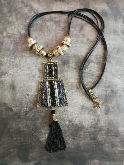 Handmade Art Deco Crystal Fringe Necklace, Vintage Style Choker