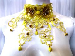 Marie Antoinette Lace Choker, Embroidered Flower Medallion Collar