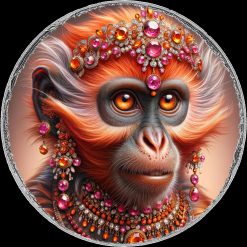 Handmade Monkey Pendant Necklace, Beaded Tassel Bib, Italian Couture