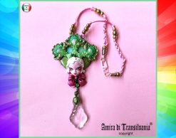 Statement Jewelry, Belle Epoque Sculpture Pendant, Four Leaf Clover Necklace Bib, Flower Crystal Charm
