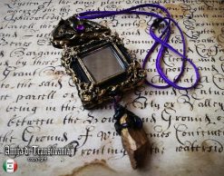 Snow White Witch's Mirror Necklace Pendant, Romantic Victorian Gothic Jewelry, Stone Charm Vintage Style