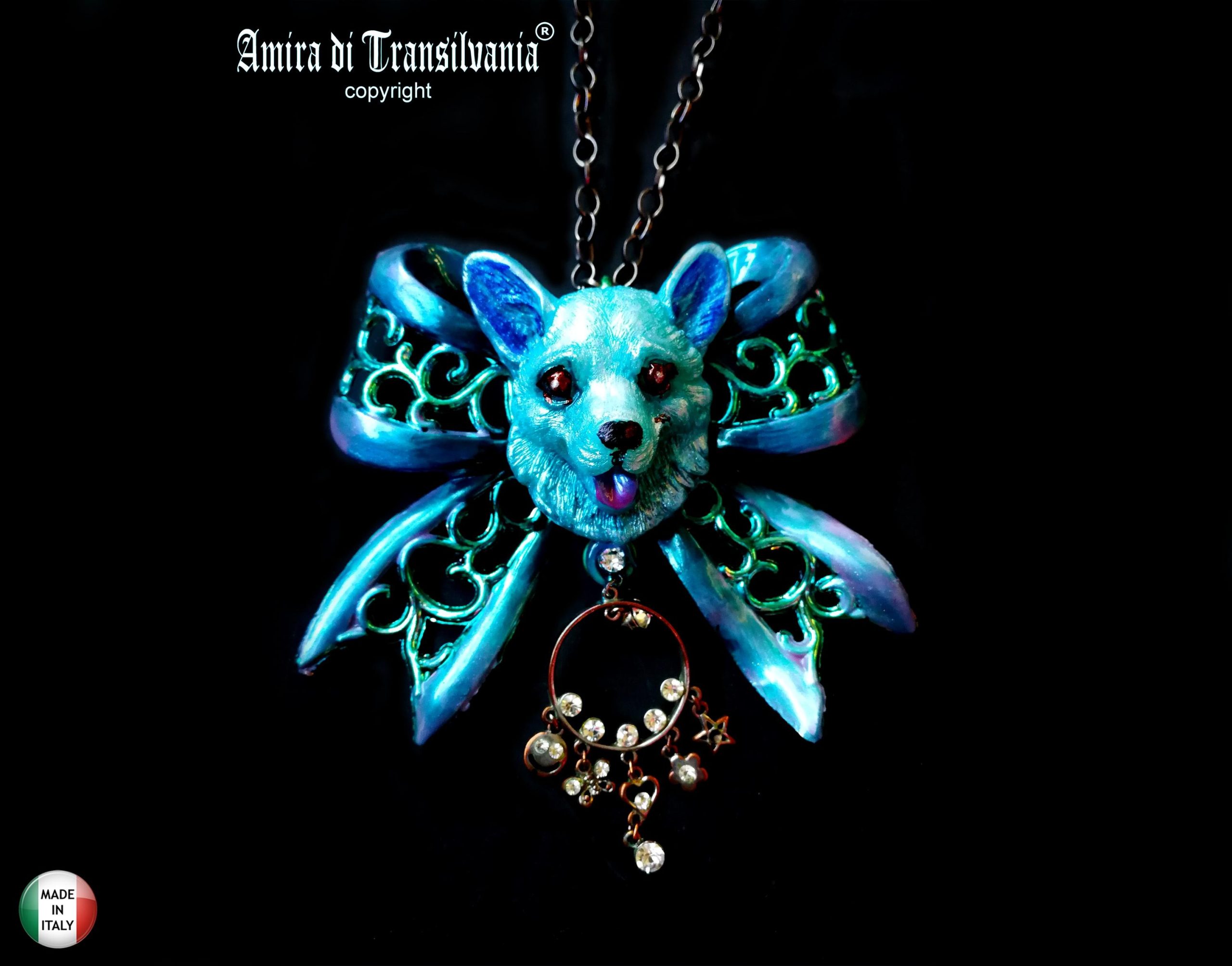 Designer Jewelry, Statement Necklace Nordic Animal Polar Bear, Extravagant Pendant Teddy Bear Flake Charm