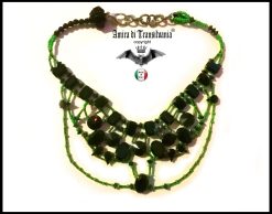 Statement Jewelry, Scoop Necklace Crystal Strass, Green Emerald Rhinestone Choker Jewellery, Luxury Elegant Beaded