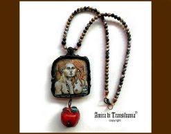 Statement Jewelry Love Necklace Adam and Eve Pendant Apple Paradise Portrait Locket Charm Medallion