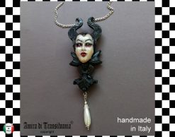 Maleficent Costume Jewelry Disney, Horns Talisman Necklace Pendant, Gothic Doll Head Punk Rock Vanity