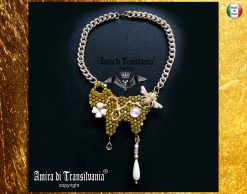Queen Bee Necklace, Luxury Gold Honey Nest Pendant, Insect Statement Jewelry Charm Crystal Gold Chain