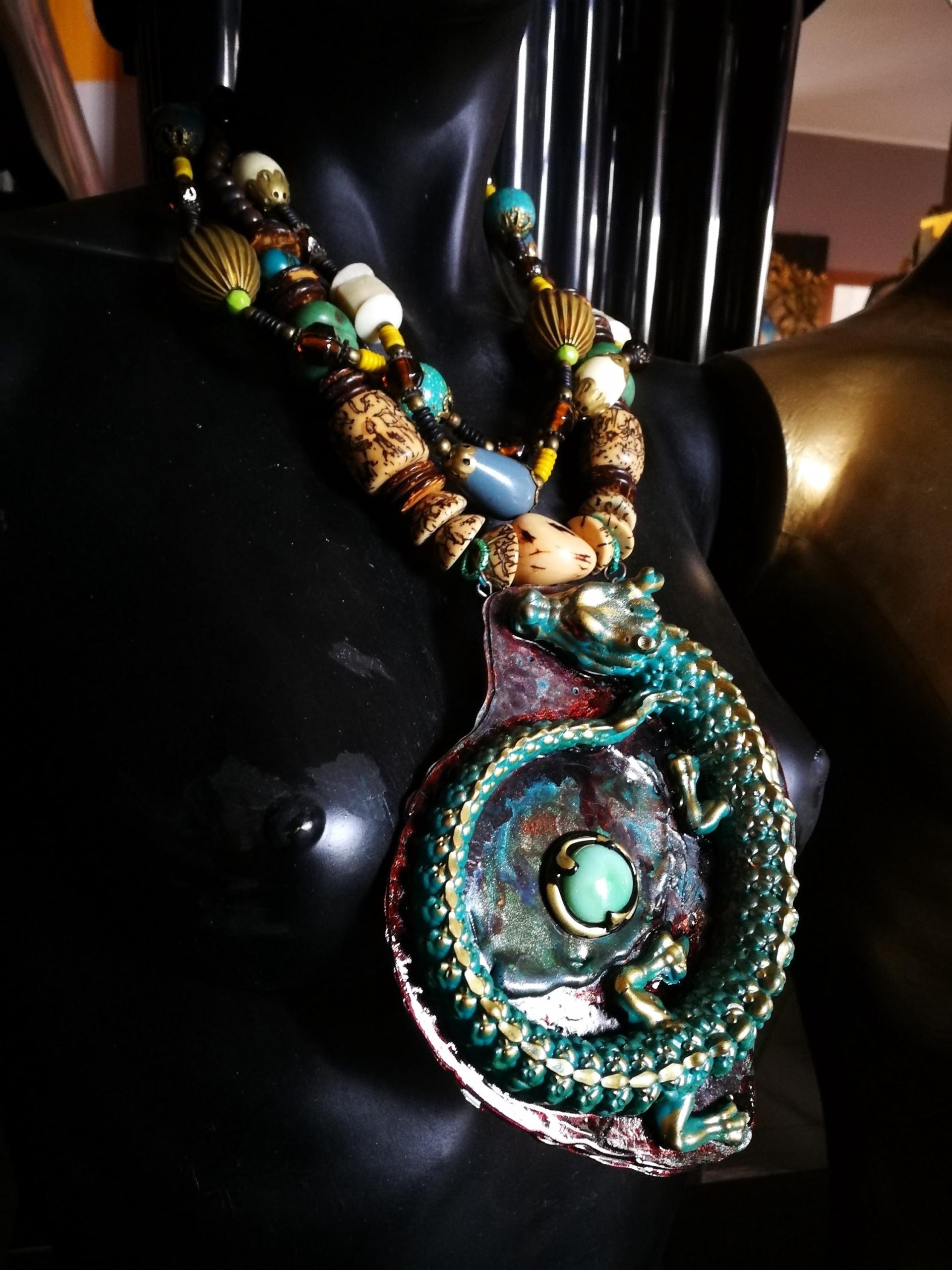 Dragon Jewelry, Maximalist Big Bold Chunky Necklaces, Statement Sculptural Pendant & Haute Couture Oversize Jewel