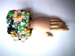 Flower Bracelet, Maximalist Cuff Bangle, Sculptural Couture Jewelry, Statement Baroque Rococo Designer Luxury Brand