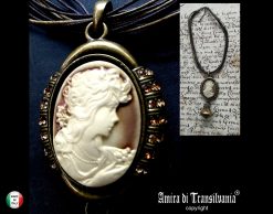 Cameo Necklace Portrait, Antique Vintage Style Pendant, Art Nouveau Luxury Jewellery Charm Medallion Jewelry