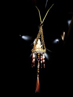 Fairy Garden Jewelry, Mythical Creature Fairies Tale, Little Doll Pendant, Moon Necklace Elegant Bib
