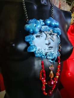 Maximalist Jewelry, Gatsby Statement Pendant Big Bold Chunky Necklaces, Charleston Charm Hollywood Diva Portrait